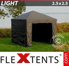 Reklamtält FleXtents Light 2,5x2,5m Svart, inkl. 4 sidor